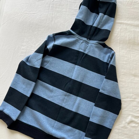 OshKosh B'Gosh Boys Full Zip Logo Blue Stripe Hoodie Sweatshirt - Picture 2 of 5